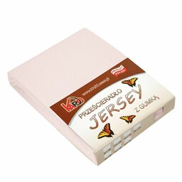 KARO Prześcieradło jersey z gumką 90x200 różowe pudrowe 064 grube 150g/m2