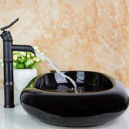 bateria umywalkowa retro + umywalka DELICE czarna