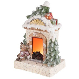 Figurka ceramiczna LED kominek 31 x 21 x 44 cm