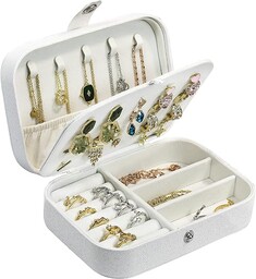 Podróżne pudełko na biżuterię, mały organizer na biżuterię ze skóry PU dla kobiet dziewcząt, przenośne mini etui podróżne, stojak do przechowywania kolczyków, pierścionków, naszyjników, bransoletek