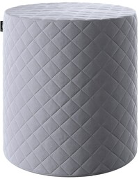 Puf Barrel pikowany, srebrzysty szary, ø 40 wys. 40 cm, Velvet