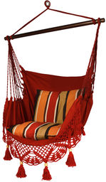 Fotel hamakowy boho, Czerwony AHC-11