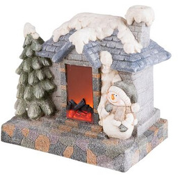 Figurka ceramiczna LED kominek 41 x 27,5 x 37 cm