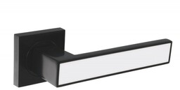 Klamka GABI rozeta kwadrat czarna/biała