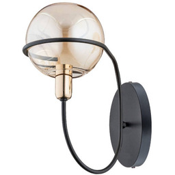 Designerski kinkiet do biura PETRA E27 wys.32cm złoty antyk