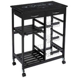 Atmosphera Wózek kuchenny, wielofunkcyjny mobilny barek na kółkach, 67 x 35 x 81 cm