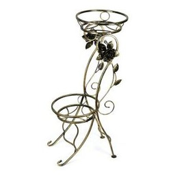 Kwietnik metalowy 95 cm złota patyna