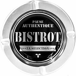 Totally Addict tb1013 popielniczka bistro, metalowa, czarna/srebrna, 13,5 x 13,5 x 1,7 cm