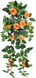 Sztuczne róże, 74 cm, pnącze róż, łuk róż, girlanda róż, sztuczny kwiat, wisząca, łuk weselny, romantyczna dekoracja, girlanda kwiatowa, dekoracja ślubna, wisząca roślina, pomarańczowa