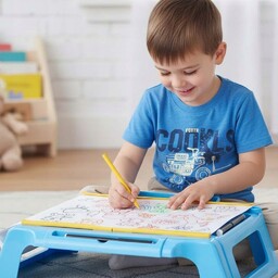 Edukacyjny Stolik do rysowania z projektorem dla dzieci akcesoria niebieski