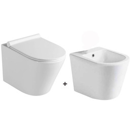Zestaw miska WC z deską WC Slim soft close+bidet ceramika,Paco
