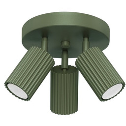 SOLLUX Plafon KARBON 3P zielony oliwkowy