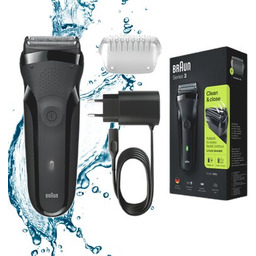 BRAUN Golarka Series 3 300S Czarny Na mokro i sucho Zyskaj