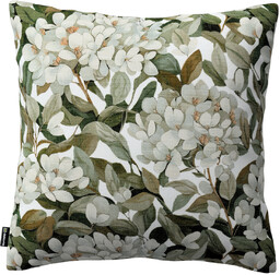 Poszewka Kinga na poduszkę, zielone liście na białym tle, 43 x 43 cm, Botanic Viscose