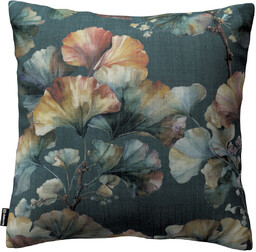 Poszewka Kinga na poduszkę, liście miłorzębu na granatowym tle, 43 x 43 cm, Botanic Viscose