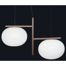 Oluce Lampa wisząca designerska Alba, możliwość ściemniania, biały / opal, salon / jadalnia, szkło, design