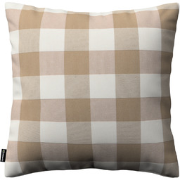 Poszewka Kinga na poduszkę, beżowo-biała krata (5,5x5,5cm), 50 x 50 cm, Quadro