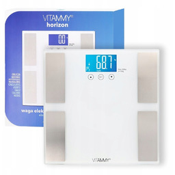 Vitammy Horizon Waga analityczna łazienkowa, pomiar tłuszczu, wody, Bmi