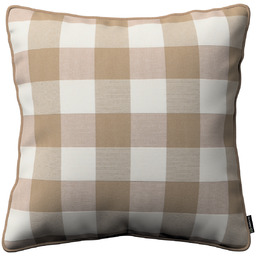 Poszewka Gabi na poduszkę, beżowo-biała krata (5,5x5,5cm), 45 x 45 cm, Quadro