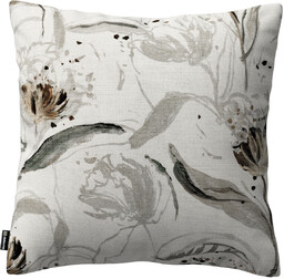 Poszewka Kinga na poduszkę, kwiaty na jasnoszarym tle, 60 x 60 cm, Botanic Viscose