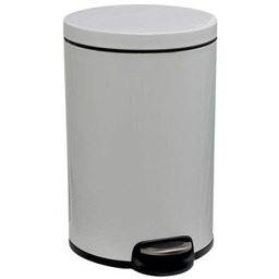 Kosz pedałowy Silent Serene, pojemność 12 l, metalowy, biały