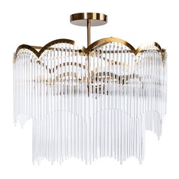 Eurofirany Lampa wisząca sufitowa Salma 01 60x55 biała złota