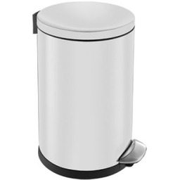 Kosz pedałowy top Silent Luna, pojemność 5 l, metalowy, biały