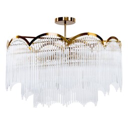 Eurofirany Lampa wisząca sufitowa Salma 02 80x60 biała złota