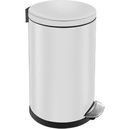 Kosz pedałowy top Silent Luna, pojemność 12 l, metalowy, biały