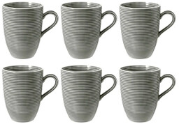 Seltmann Beat Relief Color Glaze 350ml Szary Zestaw kubków