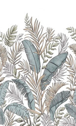 Fototapeta mural tropikalne liście Grandeco Orom 2 A73401 159x280 cm