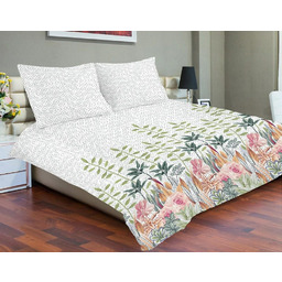 Matex Pościel satynowa 140x200 szara kolorowa kwiaty z jedną poszewką SE-50A Exclusive 2