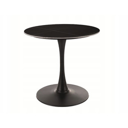 Stół okrągły do salonu Espero 80 ceramiczny czarny/czarny Signal
