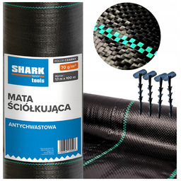 Agrotkanina 1., x 100M 70G Agrowłóknina Czarna Uv Mata Antychwastowa Kołki