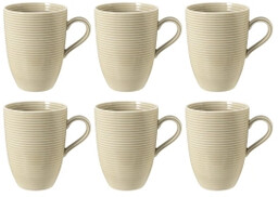 Seltmann Beat Relief Color Glaze 350ml Beżowy Zestaw kubków