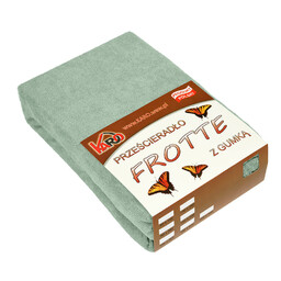 KARO Prześcieradło frotte z gumką 80x200 oliwkowe 013 grube 200g/m2