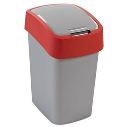 CURVER Kosz na śmieci "FLIP BIN" 25 l srebrno czerwony