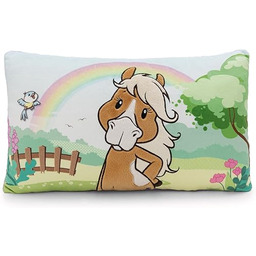 NICI 62240 Poduszka z koniem Holly K. Pony, puszysta poduszka do przytulania dla chłopców, dziewczynek i miłośników przytulania, do domu, przedszkola lub na drogę, brązowa