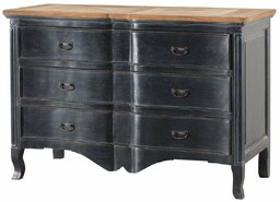 Komoda Tulon 130x55x90 old black & natural, 130 x 55 x 90 cm