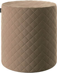 Puf Barrel pikowany, beżowy, ø 40 wys. 40 cm, Velvet