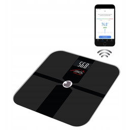 Waga łazienkowa Analityczna elektroniczna do 180kg Aplikacja 12w1 HW-FIT003