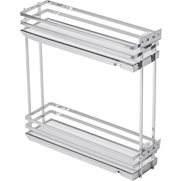 GTV - Organizer kuchenny MOVIXPRO wyposażenie cargo wysuwany system regałów szerokość zewnętrzna 150 mm 2 półki bez szyn chrom, biały matowy
