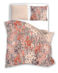 Faro Pościel bawełniana 160x200 Flovery 003 kwiaty beżowa morelowa 23