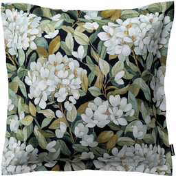 Poszewka Mona na poduszkę, jasne kwiaty na czarnym tle, 45 x 45 cm, Botanic Viscose