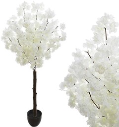 SZTUCZNE DRZEWKO WIŚNI W DONICY BIAŁE SZTUCZNE KWIATY 130 CM