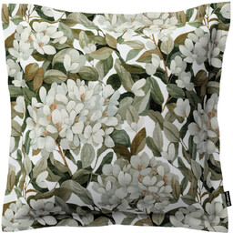 Poszewka Mona na poduszkę, zielone liście na białym tle, 45 x 45 cm, Botanic Viscose