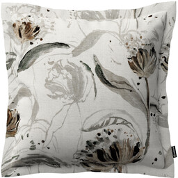 Poszewka Mona na poduszkę, kwiaty na jasnoszarym tle, 45 x 45 cm, Botanic Viscose