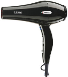 Gamma Piu MegaCosmo Tormalionic 2000 Suszarka do włosów z jonizacją, czarna 2200W