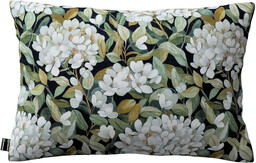 Poszewka Kinga na poduszkę prostokątną, jasne kwiaty na czarnym tle, 47 x 28 cm, Botanic Viscose