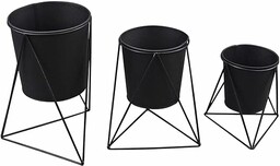 HOMEA 5CAP709NR Metalowe pojemniki, czarne, małe
